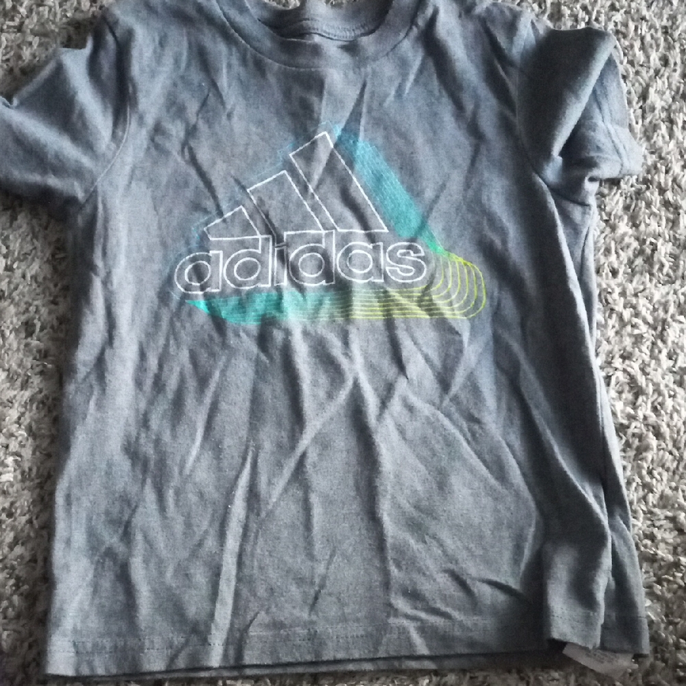 Adidas Gray Short Sleeve Tee with Graphic Design